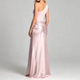 thumbnail image 6 of EliteGoogv Womens Bodycon Dresses One Shoulder Asymmetric Ruched Long Dresses For Women Slim Fit Satin Formal Evening Party Dresses Pink, 6 of 7