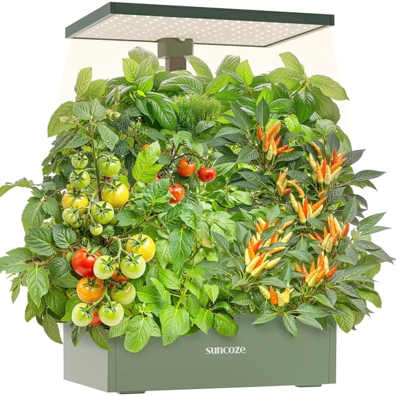 SUNCOZE Hydroponics Growing System Kit, 20 Pod Indoor Herb Garden with 10L Water Tank and LED Grow Light, Green