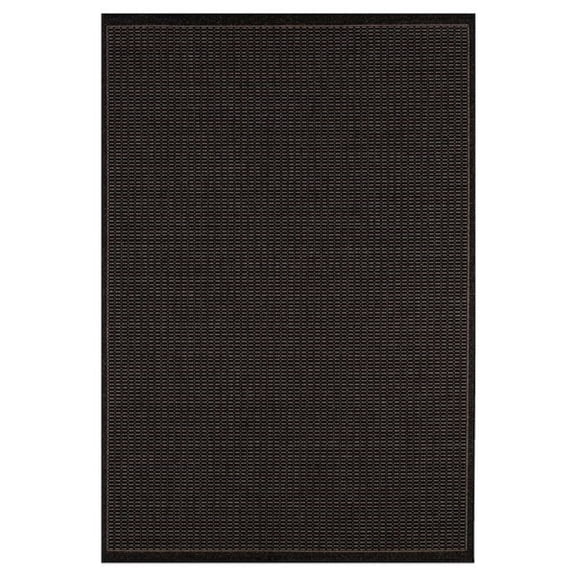 Couristan Recife Saddle Stitch Indoor /Outdoor Area Rug, Black- Cocoa, 2' x 3'7"