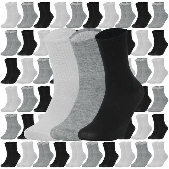 150 Pairs Crew Socks Bulk Pack Sports Socks Athletic Casual Bundle Socks for Unisex Men Homeless Size 9-11