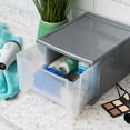 thumbnail image 3 of 17.1pk 5qt Stacking Drawer: Plastic Storage, Stackable Utility, Clear & Gray, Universal Placement, 1 Drawer, 3 of 8