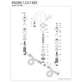 thumbnail image 3 of Kingston Brass KS2361ZX Millennium Two-Handle Deck Mount Roman Tub Faucet, Polished Chrome, 3 of 5