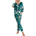 thumbnail image 2 of goowrom Pyjama de Noël pour Femmes, Combinaison à Capuche à Motif Imprimé, 2 of 9