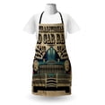 thumbnail image 3 of Cars Apron, Traditional Old Vehicle Race Theme Nostalgic American Car Flags Rusty Look, Unisex Kitchen Bib with Adjustable Neck for Cooking Gardening, Adult Size, Sand Brown Black Blue, by Ambesonne, 3 of 4