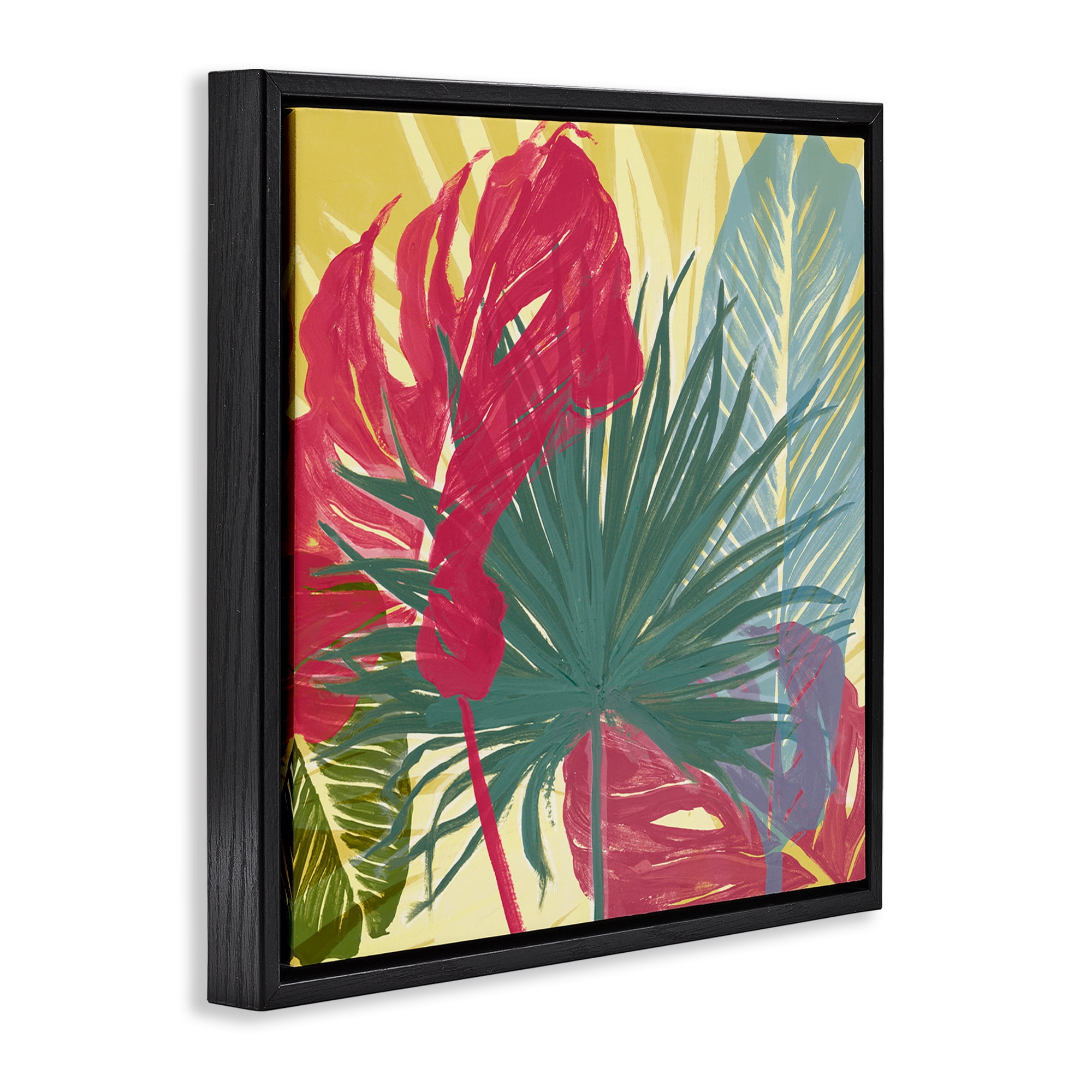 Stupell Industries Bold Botanical Party Botanical & Floral Painting Black Floater Framed Art Print Wall Art, 25 x 25