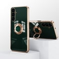 thumbnail image 4 of Electroplated Case for Samsung Galaxy A16 5G, Slim Plating Rotatable Metal Ring Holder Stand Cover Support Magnetic Car Mount Rugged Shockproof Protective Case for Samsung Galaxy A16 5G, Darkgreen, 4 of 6
