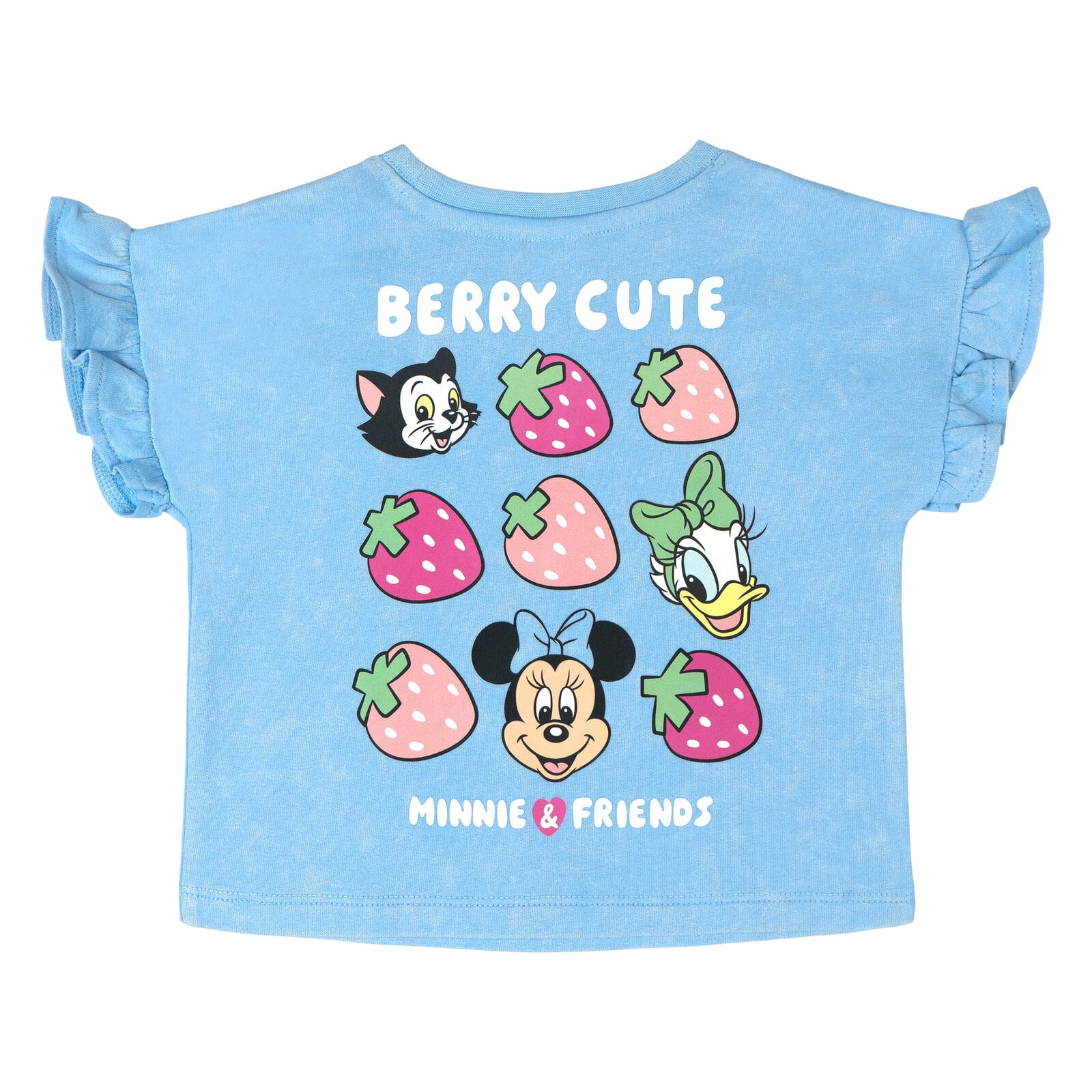 Disney Minnie Mouse Toddler Girls' Short Sleeve Graphic T-Shirt and French Terry Shorts Set Light Blue Optic Wash Minnie and Friends
