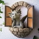 thumbnail image 2 of Escultura de dragón para decoración de pared de patio, hermosa estatua de dragón de resina para jardín, pequeño dragón meditando frente a la ventana, figuras artísticas decorativas, 2 of 4