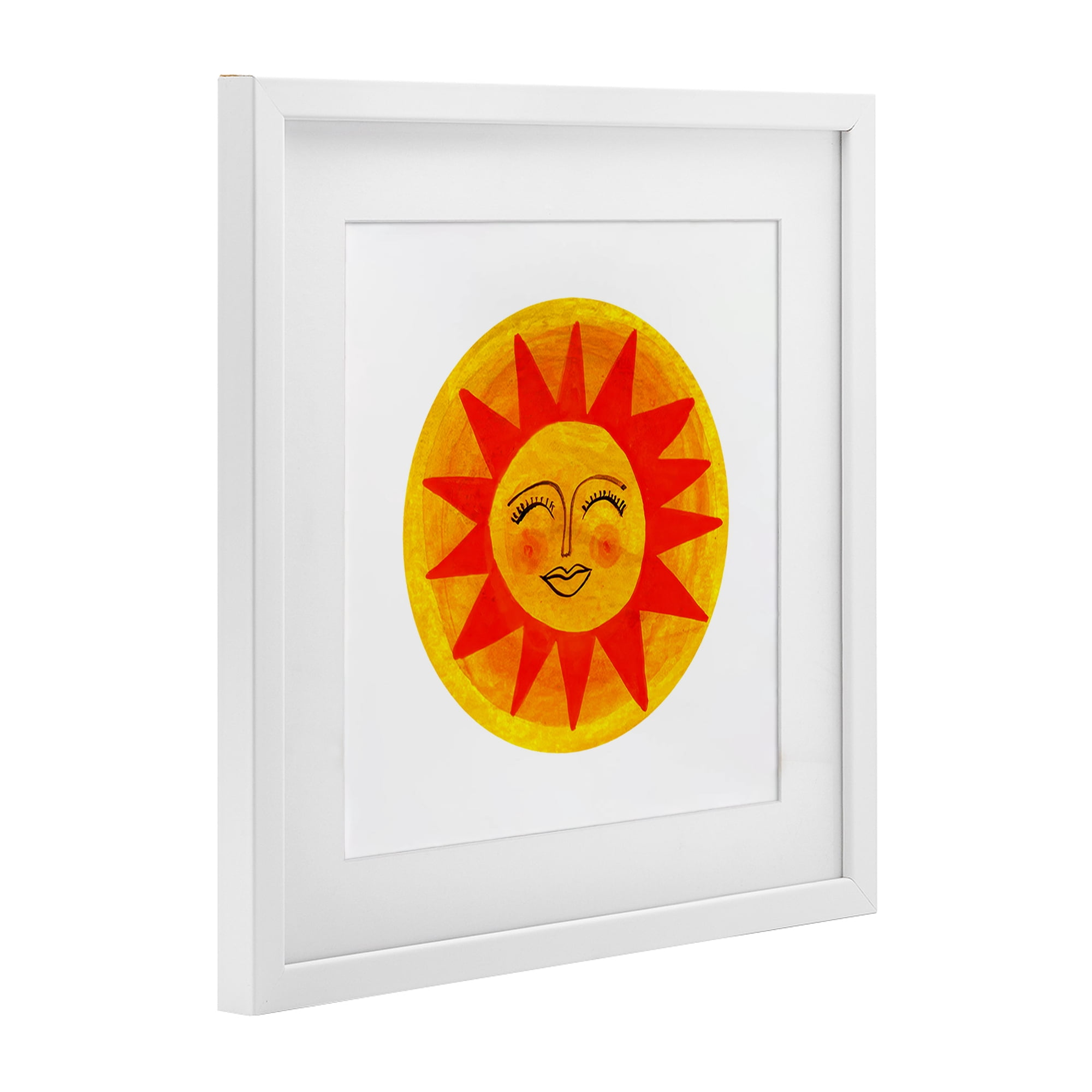 Stupell Industries Warm Fiery Sun White Framed Print Under Glass, design by Katherine Herrell Studio