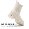 thumbnail image 4 of BURUDANI Women Mid-Calf Chunky Platform Chelsea Combat Boots Lug-Sole Slip-On Ankle Booties, 4 of 5