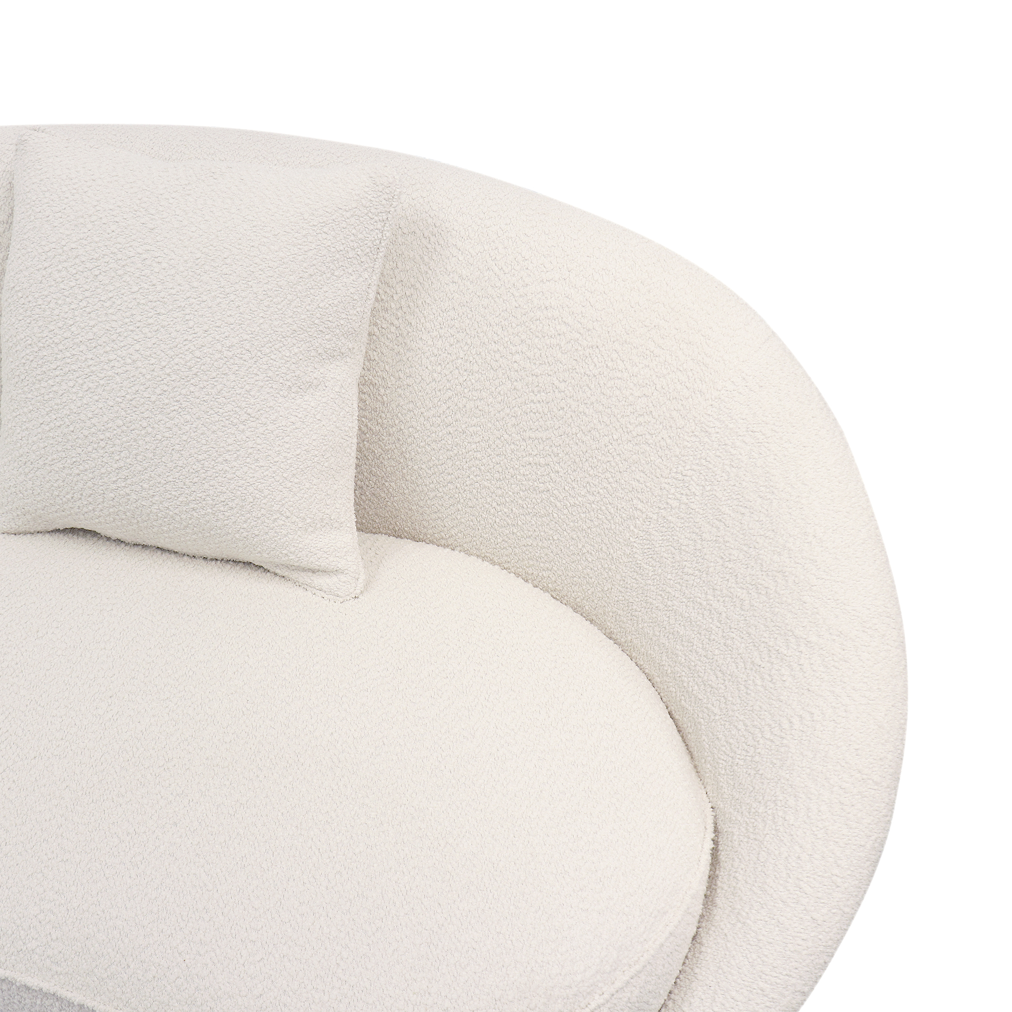 Pasargad Home Luna Collection Textured Fabric Curved Sofa, Ivory - image 2 of 10