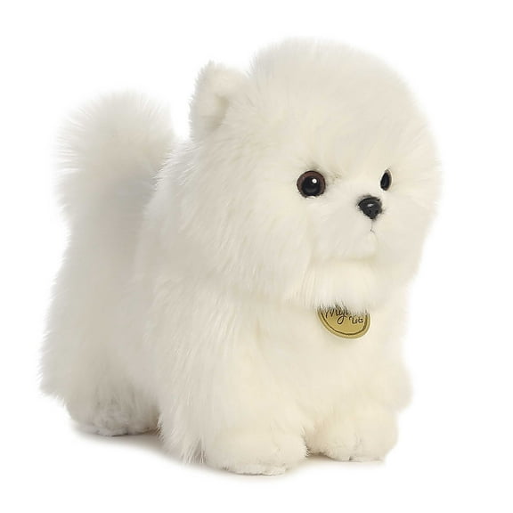 Aurora - Small White Miyoni Tots - 8.5" Pompom Pup - Adorable Stuffed Animal