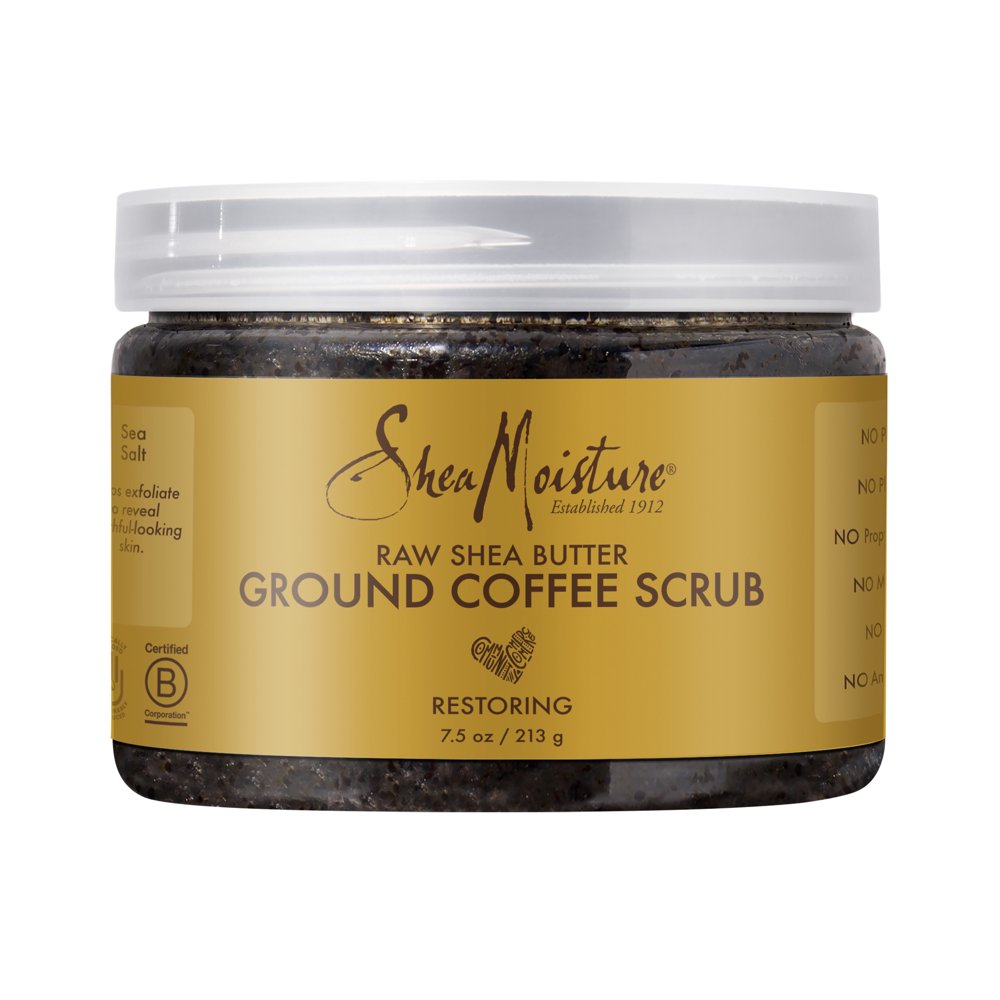 SheaMoisture Ground Coffee Scrub Raw Shea Butter, 7.5 oz