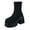 Black, variant on Knitted Boots for Women Platform Chunky Heel Slip on Elastic Winter Snow Boots Casual Ankle Booties