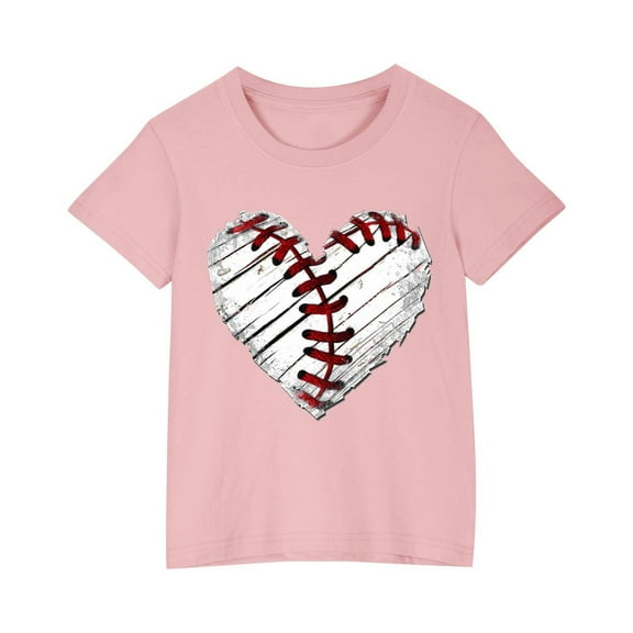 Tbopshirt Girls Clothes,Kids Fashion Casual Gifts for Girls,Toddler Kids Boys Girls Cotton T-shirt Cute Round Neck Print Tee Short Sleeve Top 3-10 Years