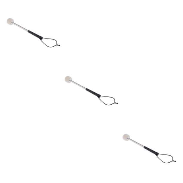 Toystoory Alloy Marching Tenor Drum Mallets with Head Felt Stick Wool Strap Drum Parts Type1 NO1