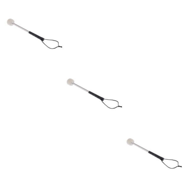 Toystoory Alloy Marching Tenor Drum Mallets with Head Felt Stick Wool Strap Drum Parts Type1 NO1