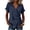 246#Navy, variant on Women's Boho Wrap Tops Deep V Tie Up Irregular Hem Short Sleeve Linen Cotton Gauze Loose Summer Shirts White M