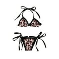 thumbnail image 1 of 2Pcs Baby Girls Swimwear Leopard Printed Swimsuit  Halter Style Bikini Set Beachwear, 1 of 6