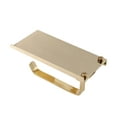 thumbnail image 1 of Bathroom Stainless Steel Paper Roll Tissue Holder with Phone Shelf (Golden), 1 of 9