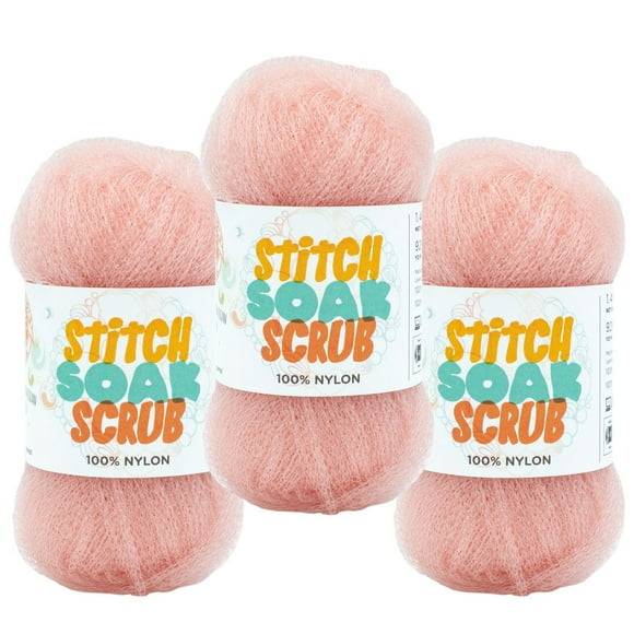 Lion Brand Stitch Soak Scrub™ Yarn #4 Medium/ Worsted Nylon Yarn 40g/ 84m 3-Pack