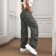 thumbnail image 2 of Womens Travel Pants High-Waisted Cargo Hiking Pants With 6 Pockets Cool Silk Cotton Fabric Stretchy Baggy Hand Wash For Outdoor Hiking 3Xl Pants For Women, 2 of 7