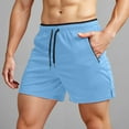 thumbnail image 2 of Pantalones cortos de running para hombre con entrepierna de 5 pulgadas: bolsillos con cremallera, cintura elástica, poliéster-spandex, pantalones cortos deportivos para gimnasio, tallas S-XXXL para, 2 of 5
