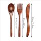 thumbnail image 5 of Juego de Cubiertos de Cuchillo de Tenedor de Cuchara de Madera de 45 Piezas, Juego de Utensilios de Cena de Madera, Juego de Cubiertos de Vajilla de Cocina de Madera, 5 of 5