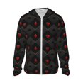 thumbnail image 1 of Balery Red Poker Sudadera ligera de manga larga con capucha y protección solar UPF 50+ para hombre y mujer, ideal para pesca y running-X-Large, 1 of 7