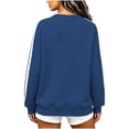 thumbnail image 5 of Womens Sweatshirts Crewneck Side Stripe Relaxed Fit Pullover Lightweight Long Sleeve Casual Fall Winter Top, 5 of 8