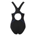 thumbnail image 4 of Aayomet Maillots de Bain pour Femmes Monokini une Pièce Imprimé Color Block Dos Croisé (Bleu, G), 4 of 5