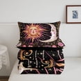 thumbnail image 5 of Homewish Boho Sun Moon Twin Comforter Sets,Romantic Botanical Floral Bedding Set,Black Reversible,2 Pieces,1 Comforter and 1 Pillowcase, 5 of 7