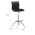 thumbnail image 5 of 26-31 Inch Adjustable Height Barstool Chair Set of 2 Chrome Black Faux Leather, 5 of 5
