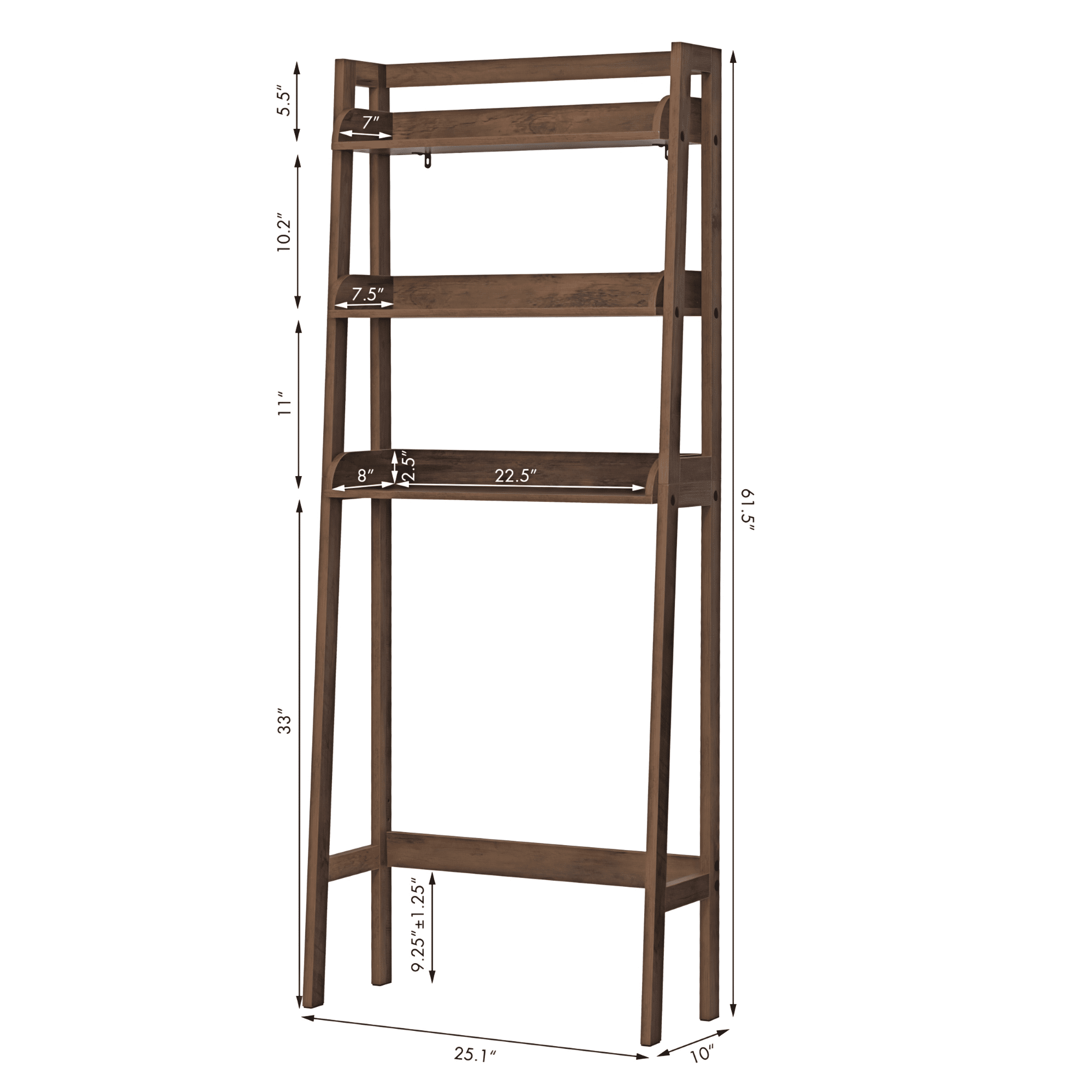 STAROUS 3-Shelf Bathroom Organizer Over The Toilet, Bathroom Spacesaver (Wood Grain)