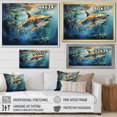 thumbnail image 4 of Designart "Majestic Marlins in Fishing IV" Animals Floater Framed Canvas Print, 4 of 7