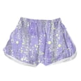 thumbnail image 4 of Itsame Summer Short Elastic Waist Sweatpants Womens Sports Shorts Fashionable Printed Tight Short Pants Purple Size XL, 4 of 5