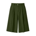 thumbnail image 5 of Karymi Women's Pants High Waist Bermuda Shorts, Pleated Wide Leg Dressy Shorts with Pockets, Casual Tailored Knee-Length Suit Shorts Jean Shorts, 5 of 7