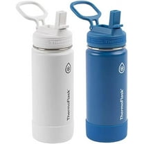 Thermoflask Set of 2 16 oz Stainless Steel Bottles (White/Blue)