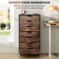 thumbnail image 4 of Vinsetto Mobile Filing Cabinet with Drawers File Cabinet, Rustic Brown, 4 of 10