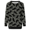 thumbnail image 4 of 2023 Chandail en Molleton de Mode pour Femmes 50 % de Rabais Liquidation Femmes Manches Longues Décontractées Col Rond Hauts Blouse Ample Imprimé Graphique d'Halloween, 4 of 6
