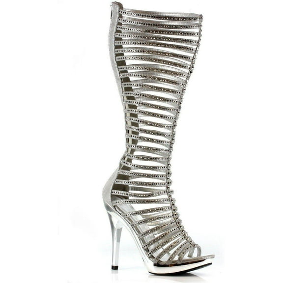 Ellie Shoes Women's M-Stella Platform Dress Sandal, Silver, 5 US/5 M US