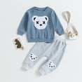 thumbnail image 2 of Okbabeha Baby Boy Clothes Toddler Bear Outfit Long Sleeve Crewneck Sweatshirt and Jogger Pants Fall Winter Clothing, 2 of 7