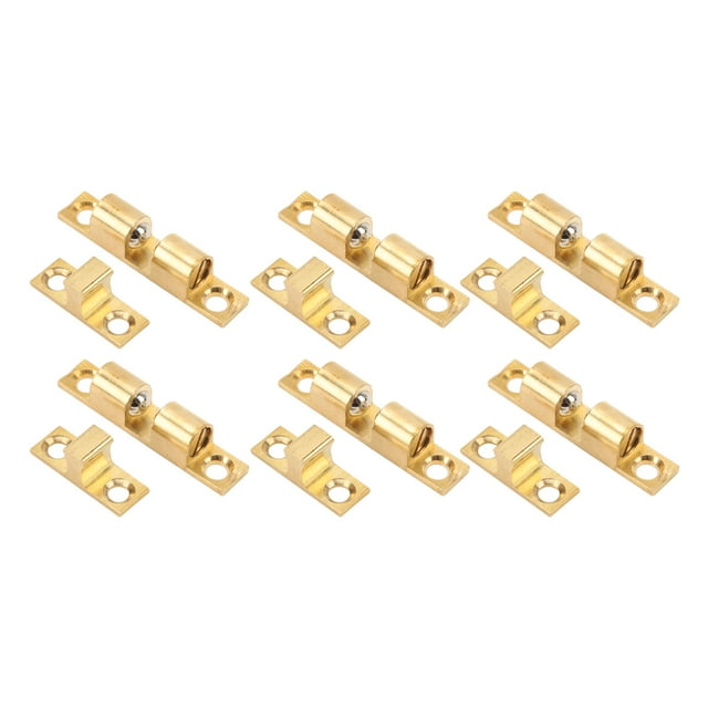 Brass Double Ball Lock Closet Door Catch Adjustable Tension for Most Cabinets Closets
