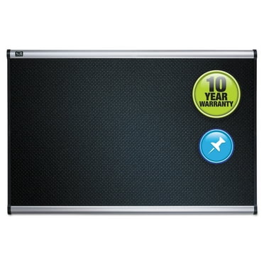 Quartet Prestige Embossed Foam Bulletin Board, 36" x 24", Black, Aluminum Frame
