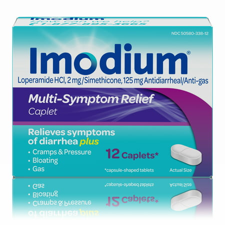 Imodium Multi-Symptom Relief Anti-Diarrheal Medicine Caplets, 12 (Best Medicine For Period Bloating)