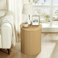 thumbnail image 7 of YOCWO Small Round End table for Living Room with fluted Design, Circle Bedside Table for Bedroom, Natural, 7 of 7