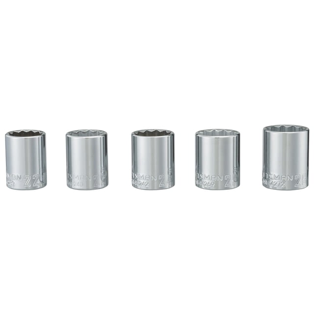 Juego de enchufes CRAFTSMAN, accionamiento de 1/2 pulgada, 5 piezas métricas (22-26 mm)