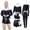black, variant on JUNWELL 5pcs Women‘s Workout Sets Athletic Clothing Sets for Women Fitness Tracksuits Yoga Running Tennis Activewear Gym Outfits