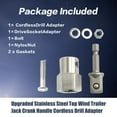 thumbnail image 6 of Trailer Cordless Drill Adapter With 1/2 Inch Socket Bit Jack Crank Handle US, 6 of 11