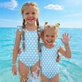 thumbnail image 7 of Abcomgle Baby Girl Swimsuit Polka Dot One Piece Little Girls Swimsuit Ruffled Stretchy Girls Swimwear, 7 of 7